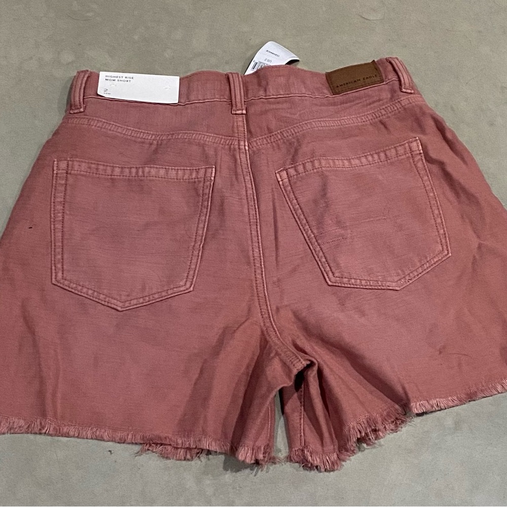 American Eagle Outfitters Pink Jean Shorts High-Waisted Frayed Hem